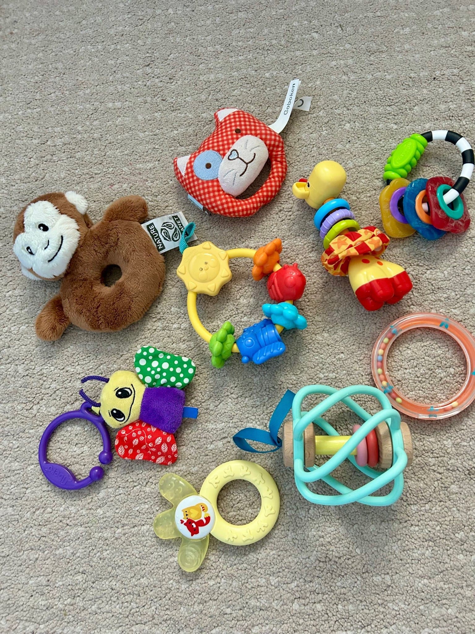 Babyleksaker, skallror och bitringar, 9 delar