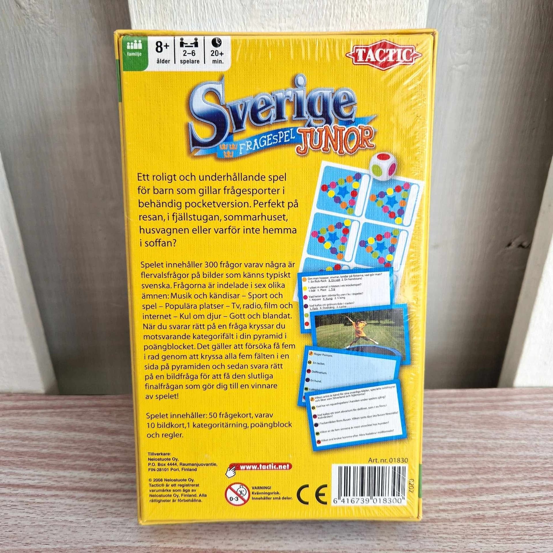 Sverige Frågespel Junior Board Game Tactic Trivia Game Sealed