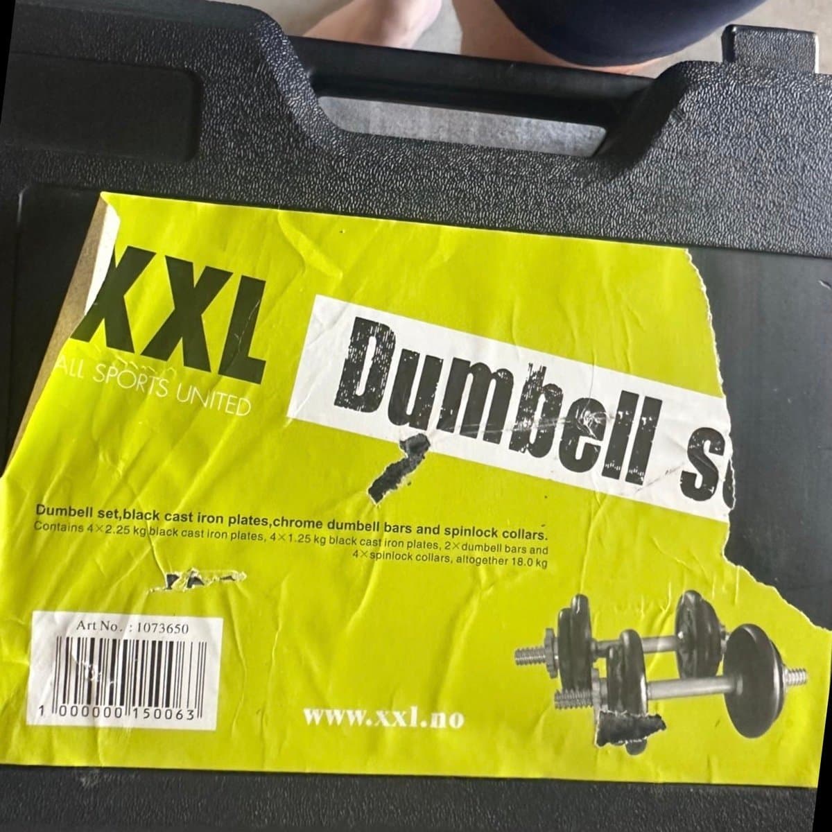 Hantlar 18 kg i väska