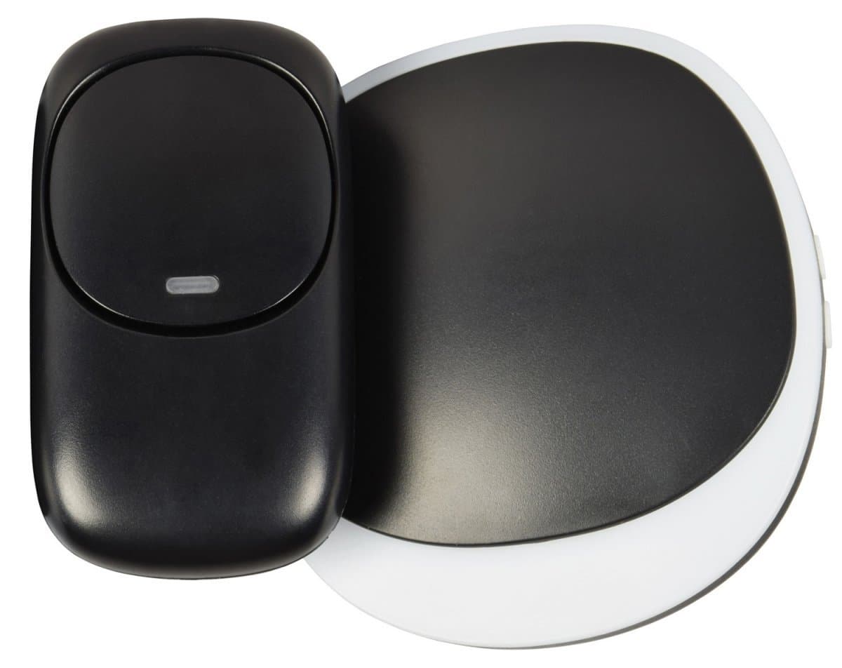 AVSL Mercury Trådlös plug-in-dörrklocka med LED-larm svart