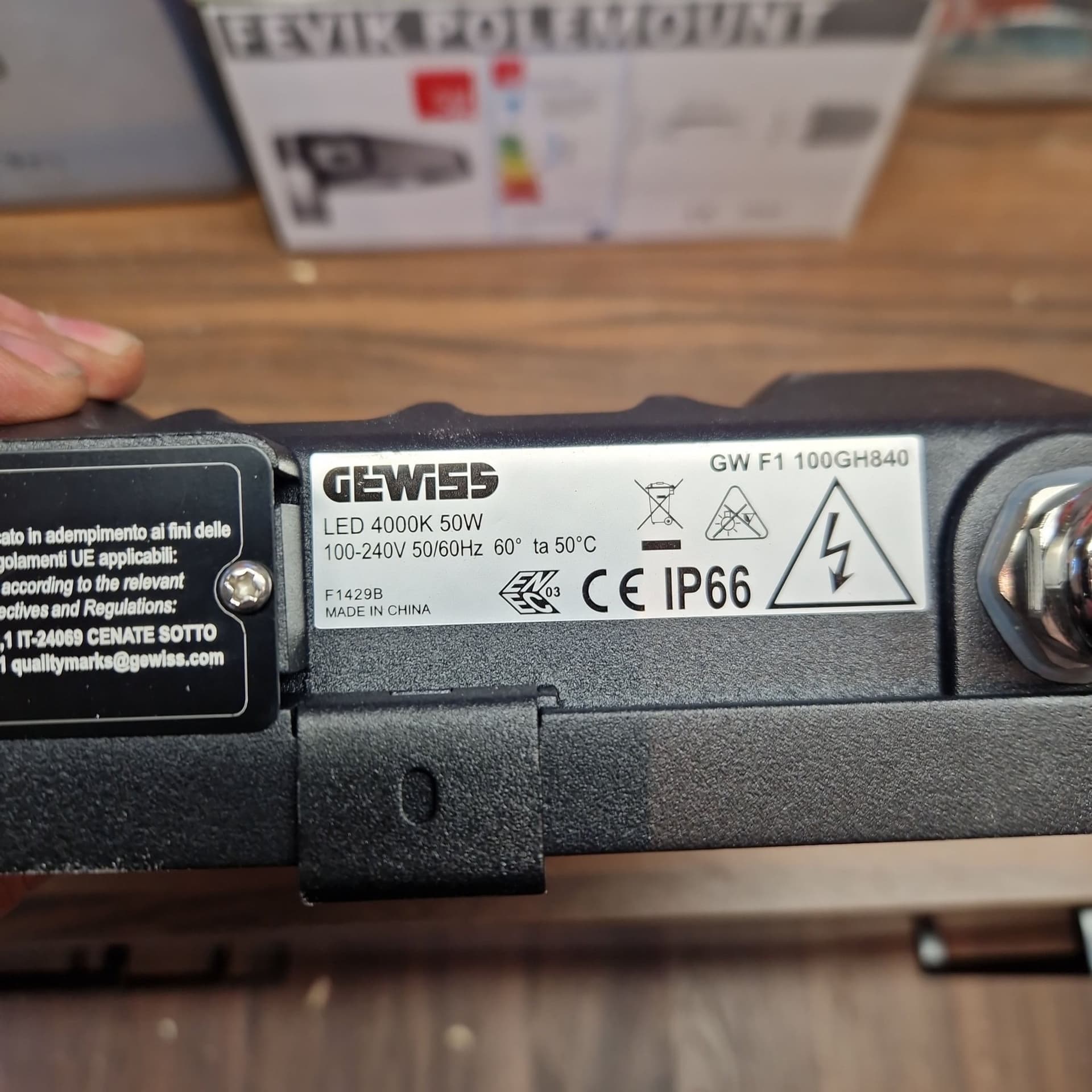 GEWISS LED 4000K 50W Strålkastare