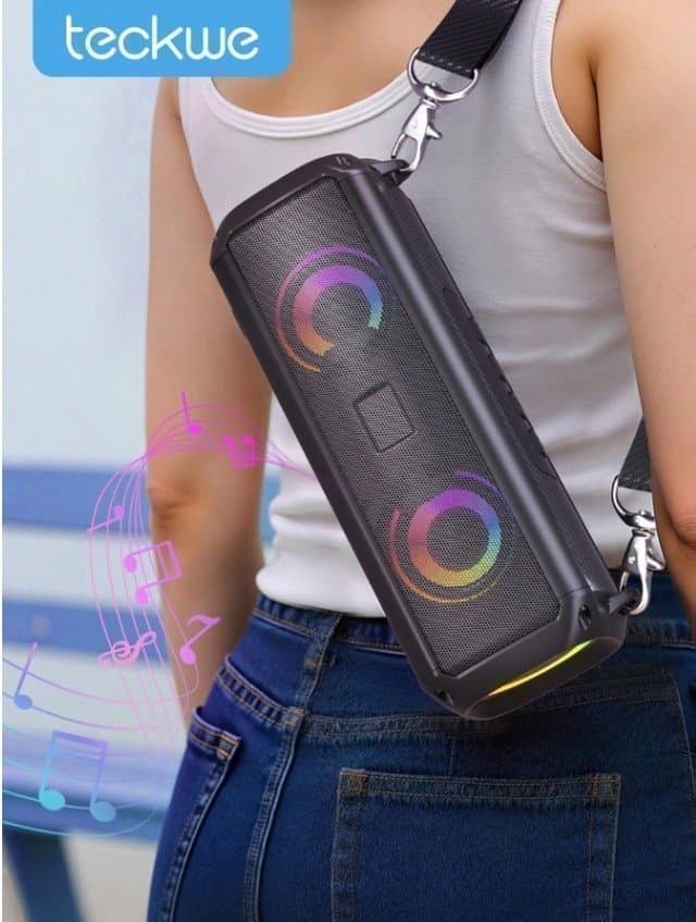 Bärbar Bluetooth-högtalare med RGB-belysning och TWS-funktion