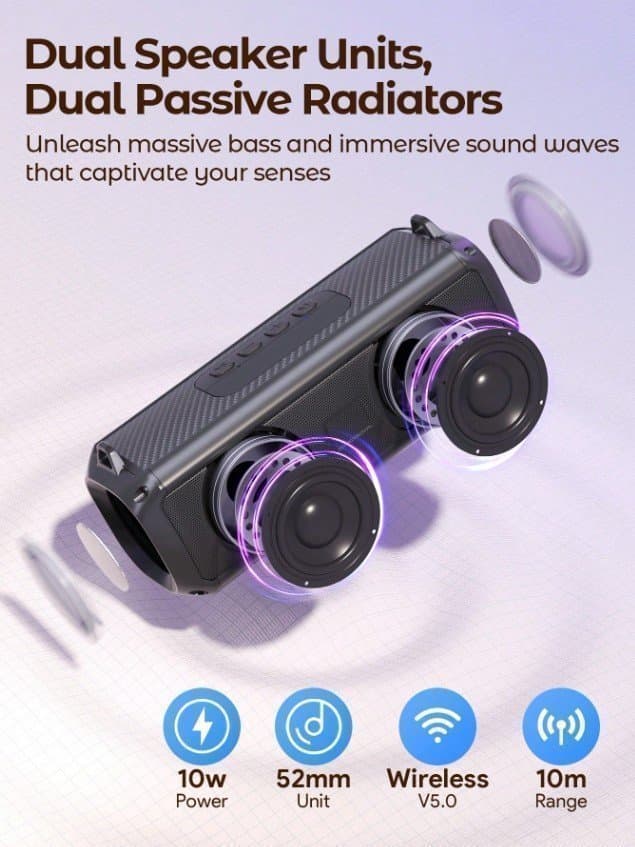 Bärbar Bluetooth-högtalare med RGB-belysning och TWS-funktion