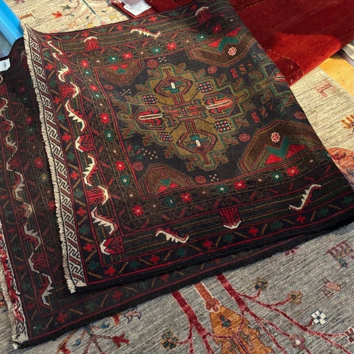 Handknuten Baloch Orientalisk Matta 102x182 cm