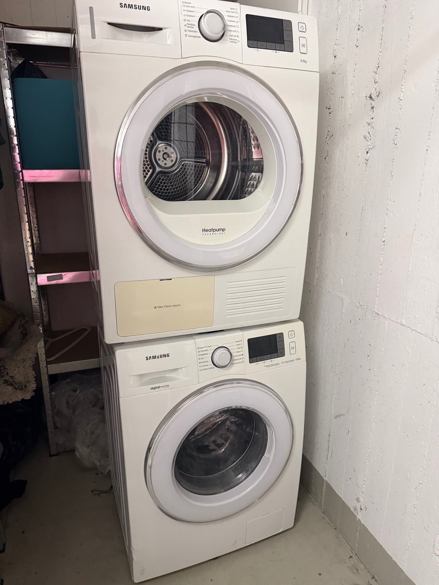 Samsung tvättmaskin + torktumlare – 8 kg – med sockel – mycket fint skick