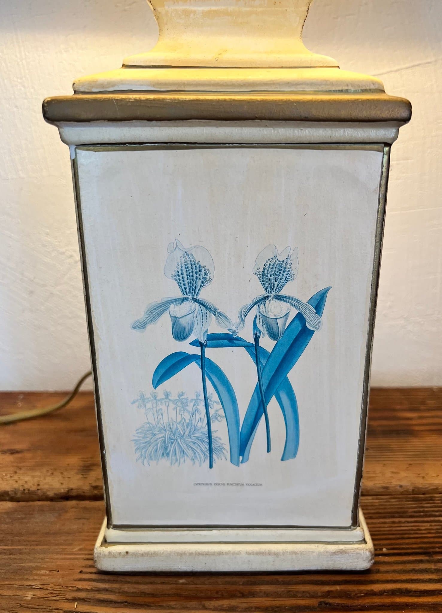 Bordslampor med botaniskt tryck, 2 st