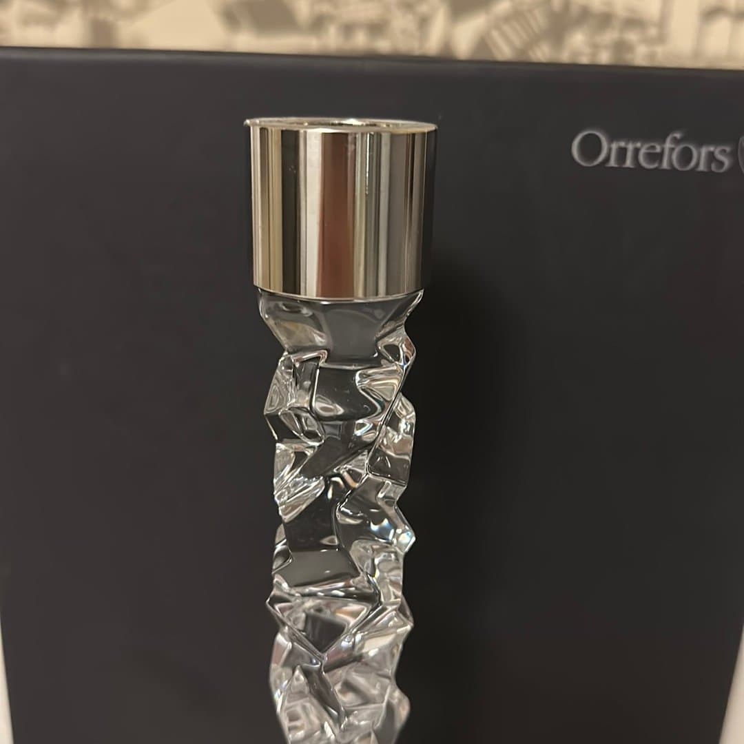 Nya Carat Ljusstake 24,2 cm 2-pack Rostfritt stål Orrefors