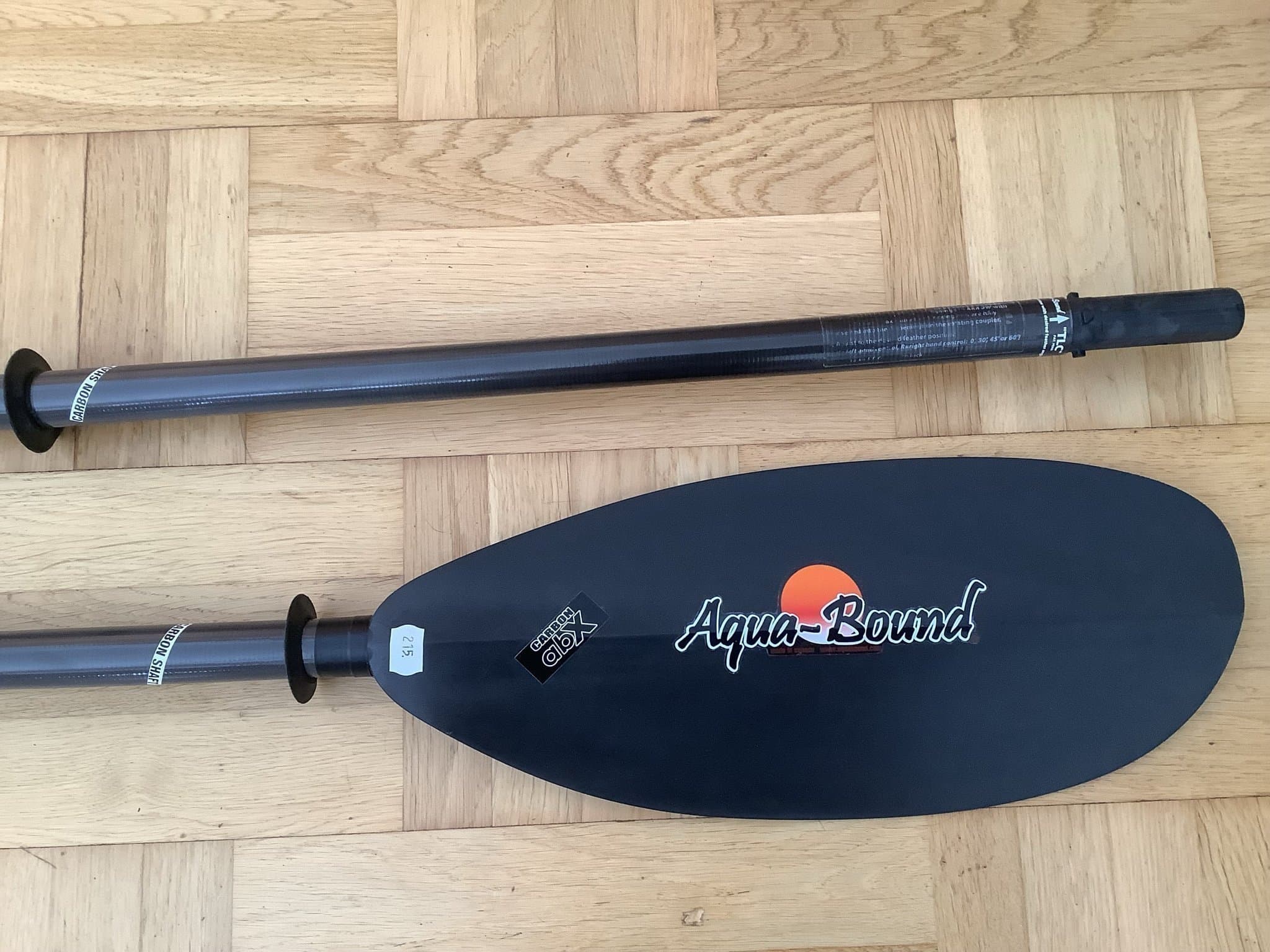 Ny Paddel i kolfiber Aqua Bound Manta Ray carbon abX - 2 delad - 215 cm