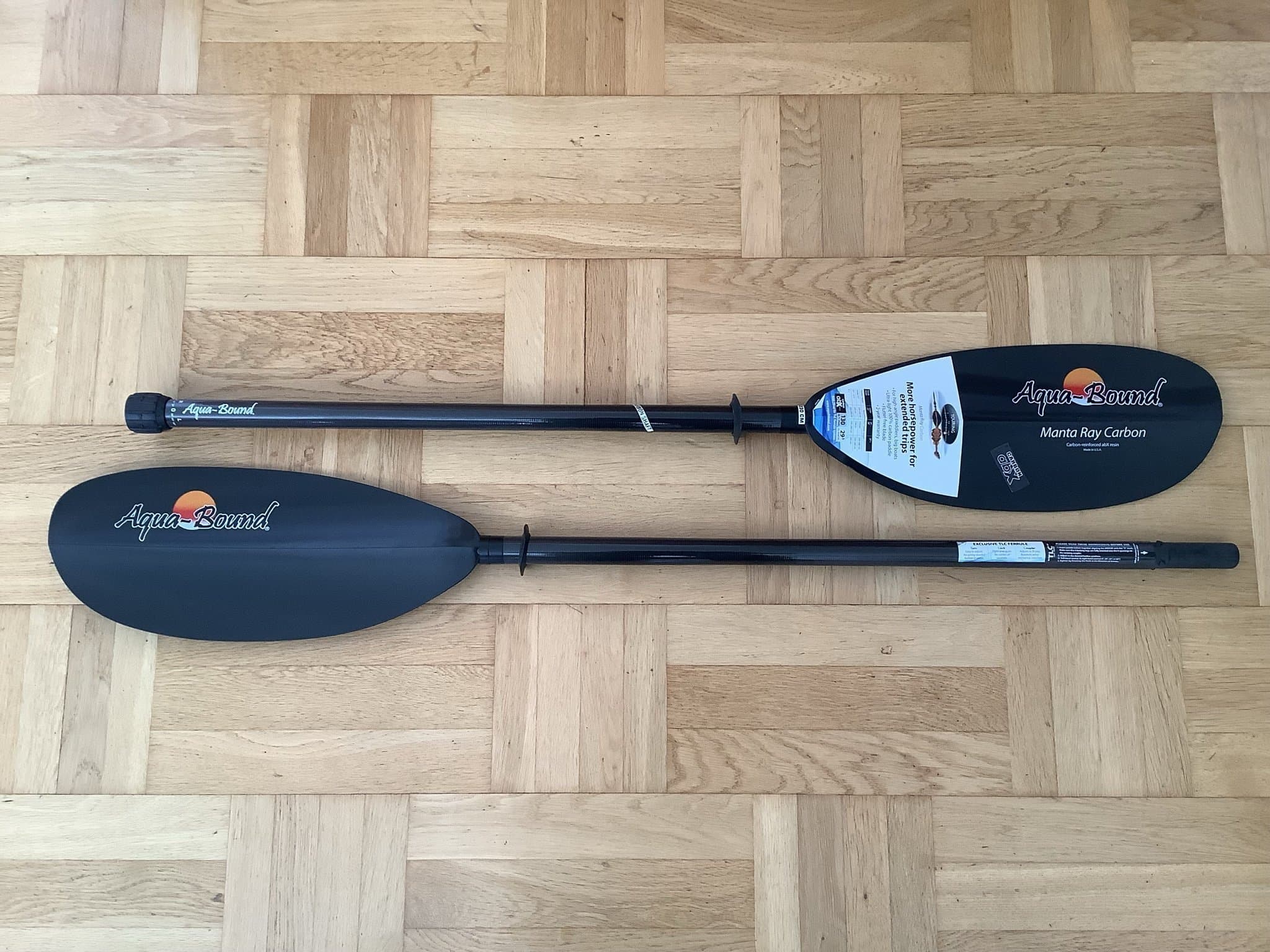 Ny Paddel i kolfiber Aqua Bound Manta Ray carbon abX - 2 delad - 230 cm