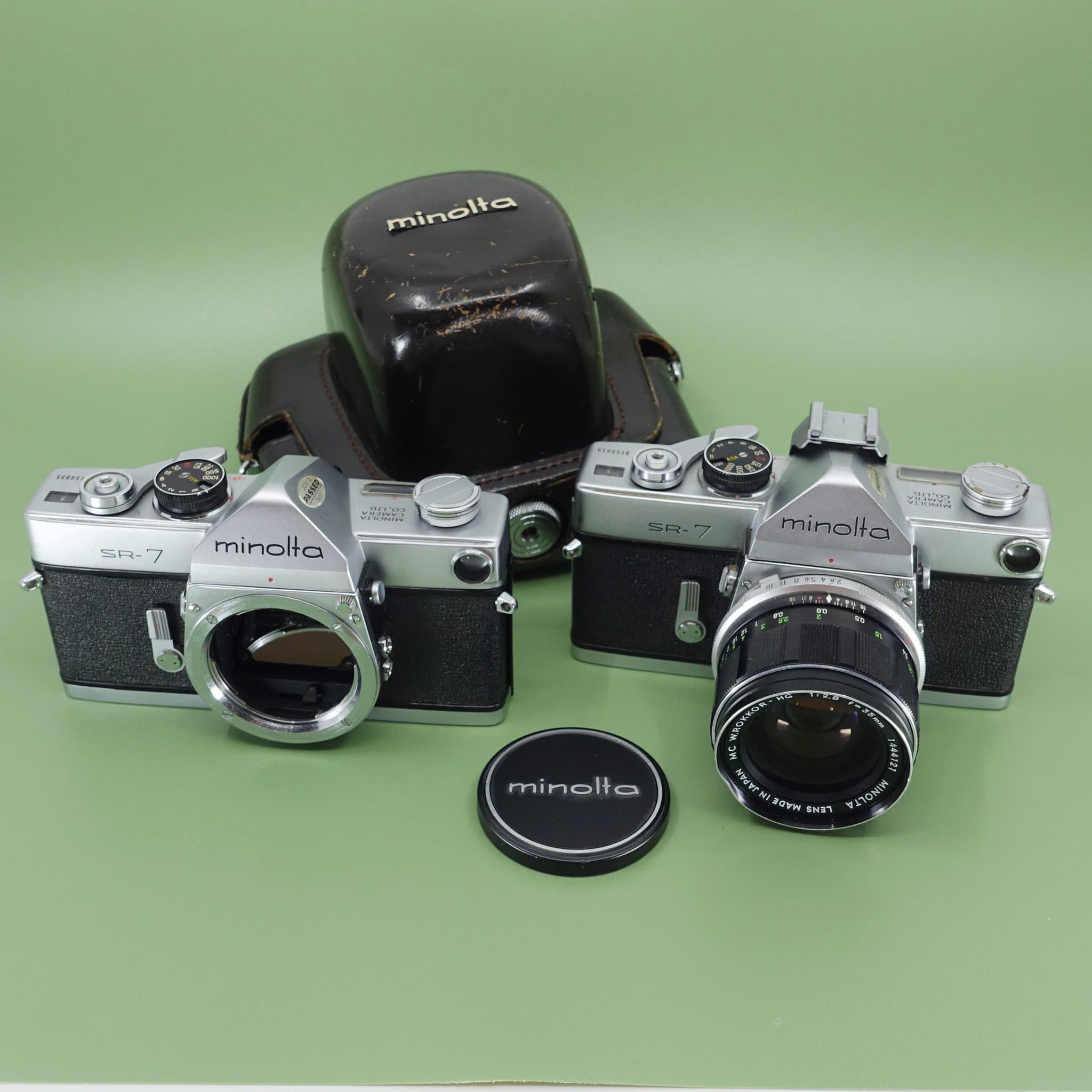 2st Minolta SR-7 + MC W.Rokkor-HG 1:2.8 f=35mm objektiv