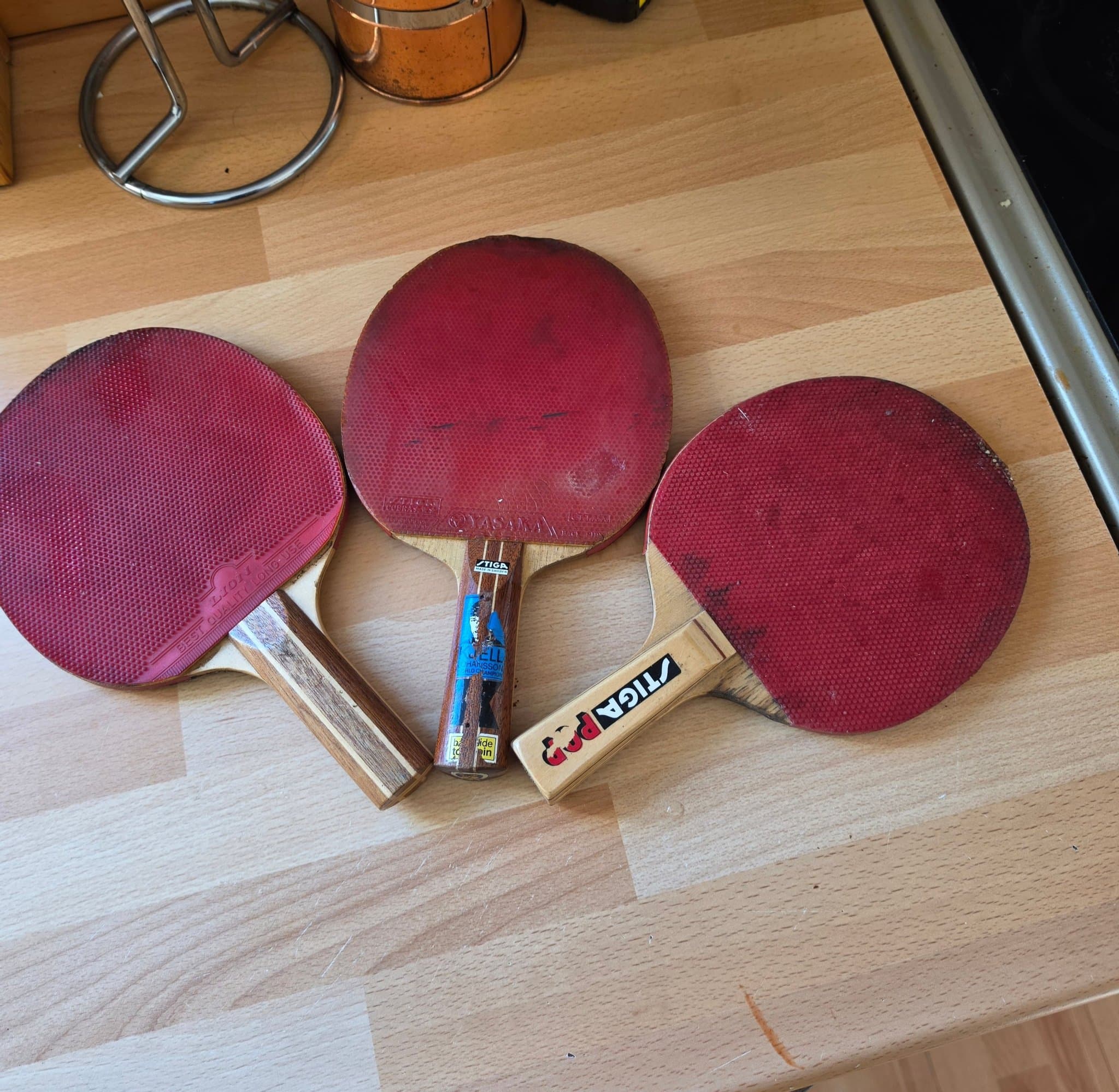 stiga 3 pingisracket bordtennis kjell johansson backline topspin retro vintage