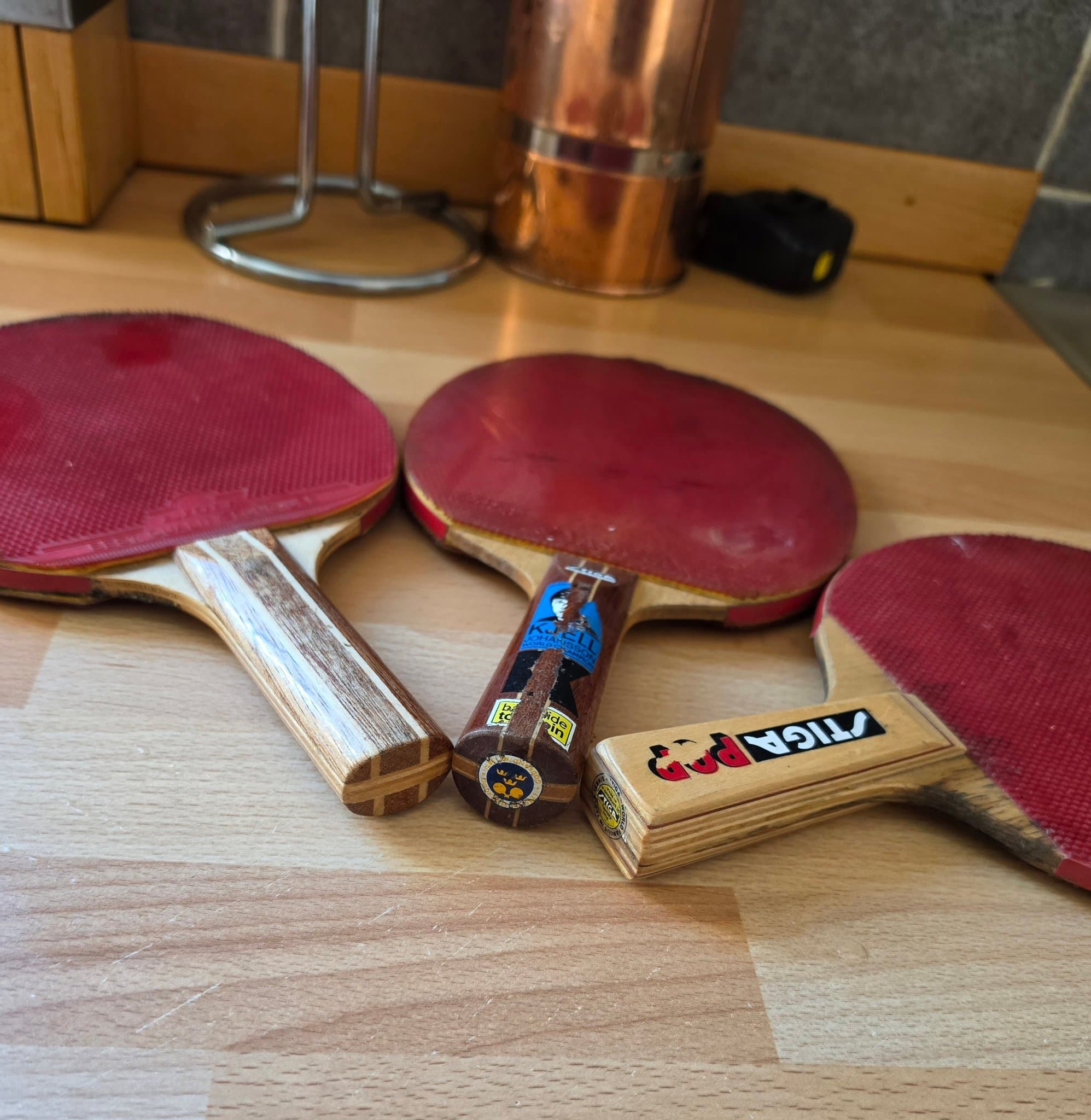 stiga 3 pingisracket bordtennis kjell johansson backline topspin retro vintage