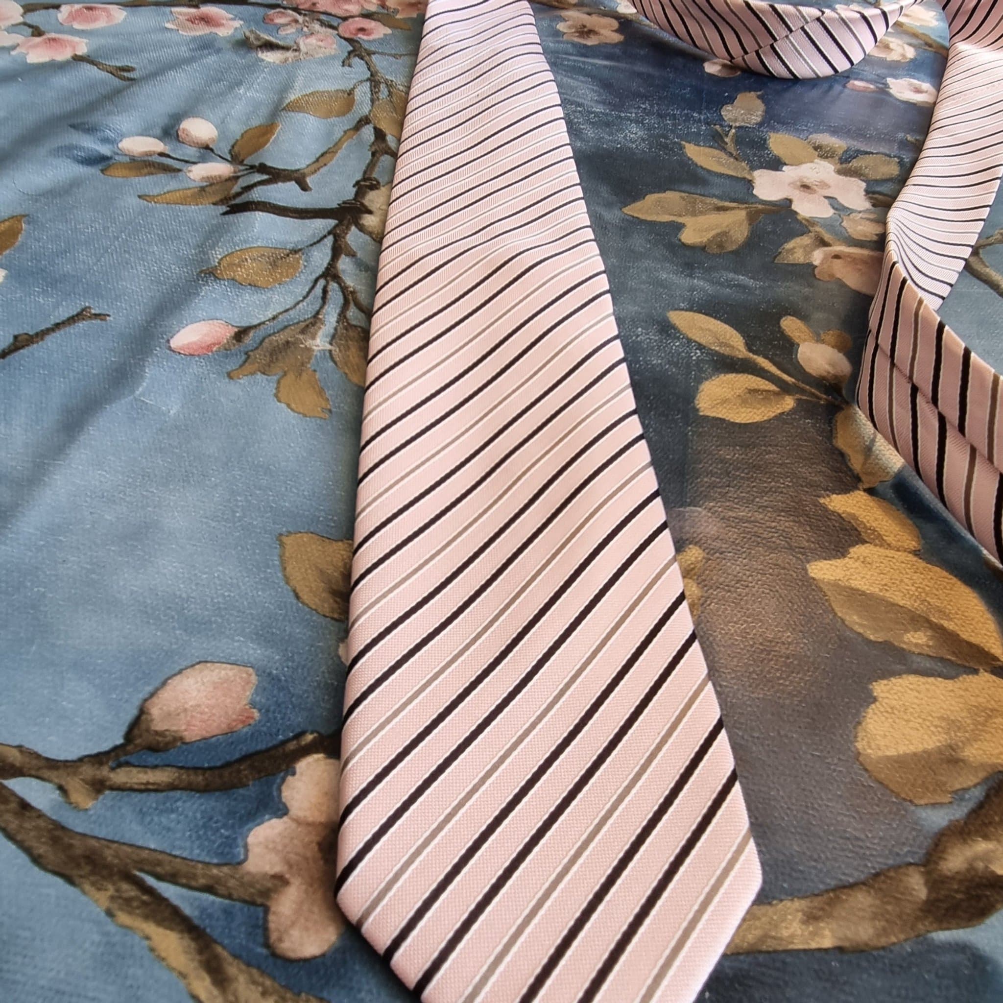 Vd HEUVEL TEXTILES rosa, grå, svart slips