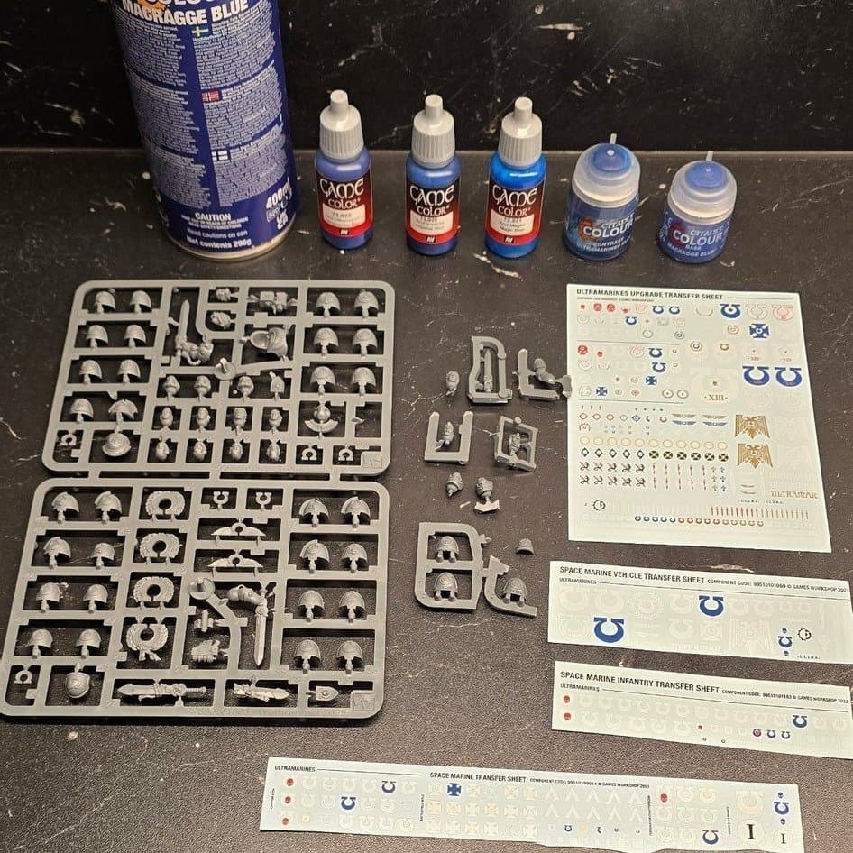 Warhammer 40k Ultramarines upgrade och färg startpaket