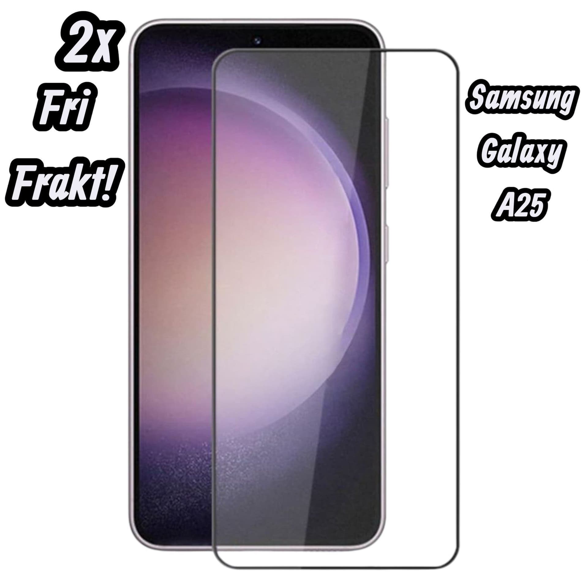 2st Samsung Galaxy A25 9H Härdat Glas Skärmskydd - Heltäckande Kant-till-Kant