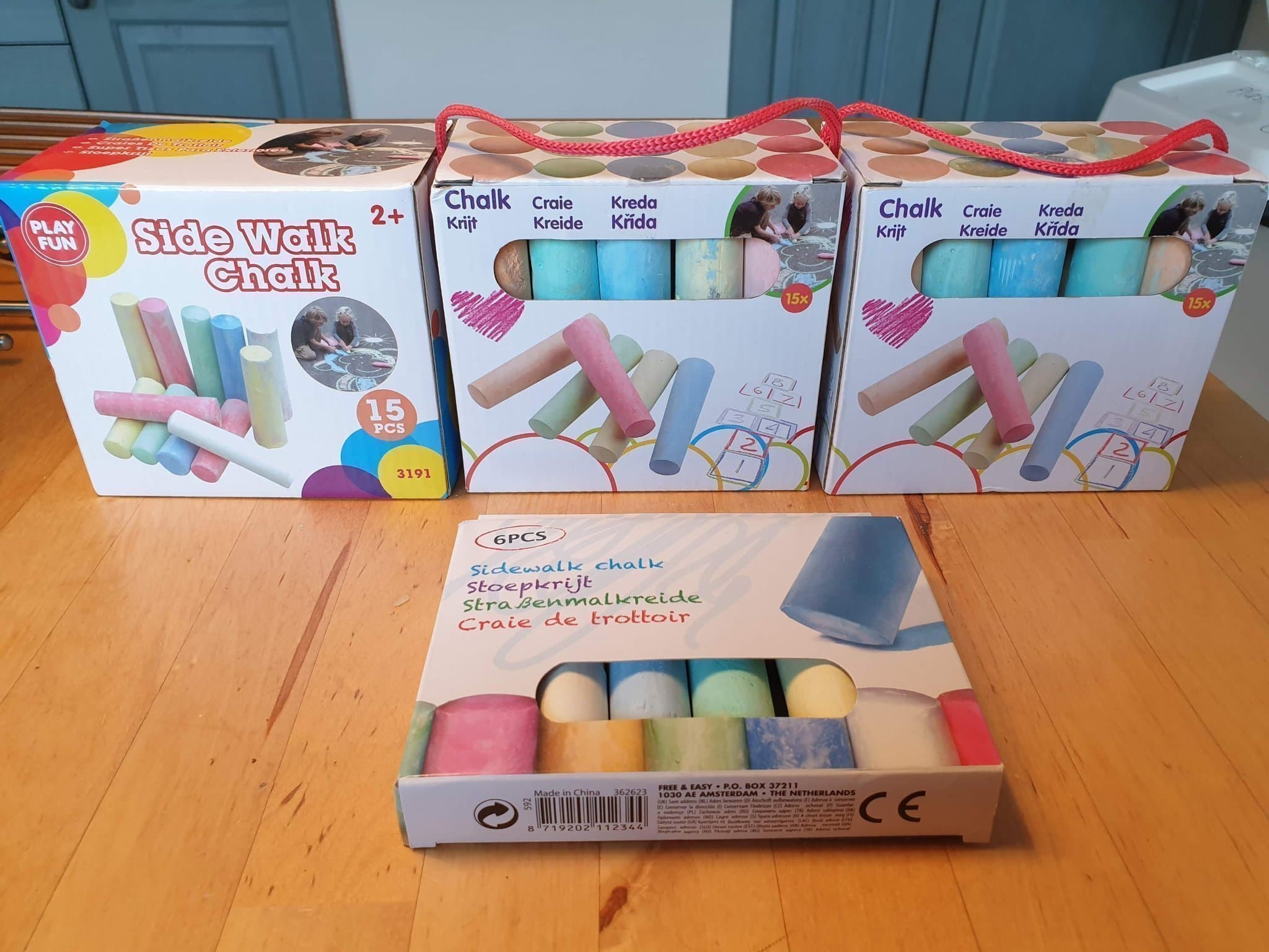 Färgglada gatukritor – 3x15-pack + 1x6-pack!