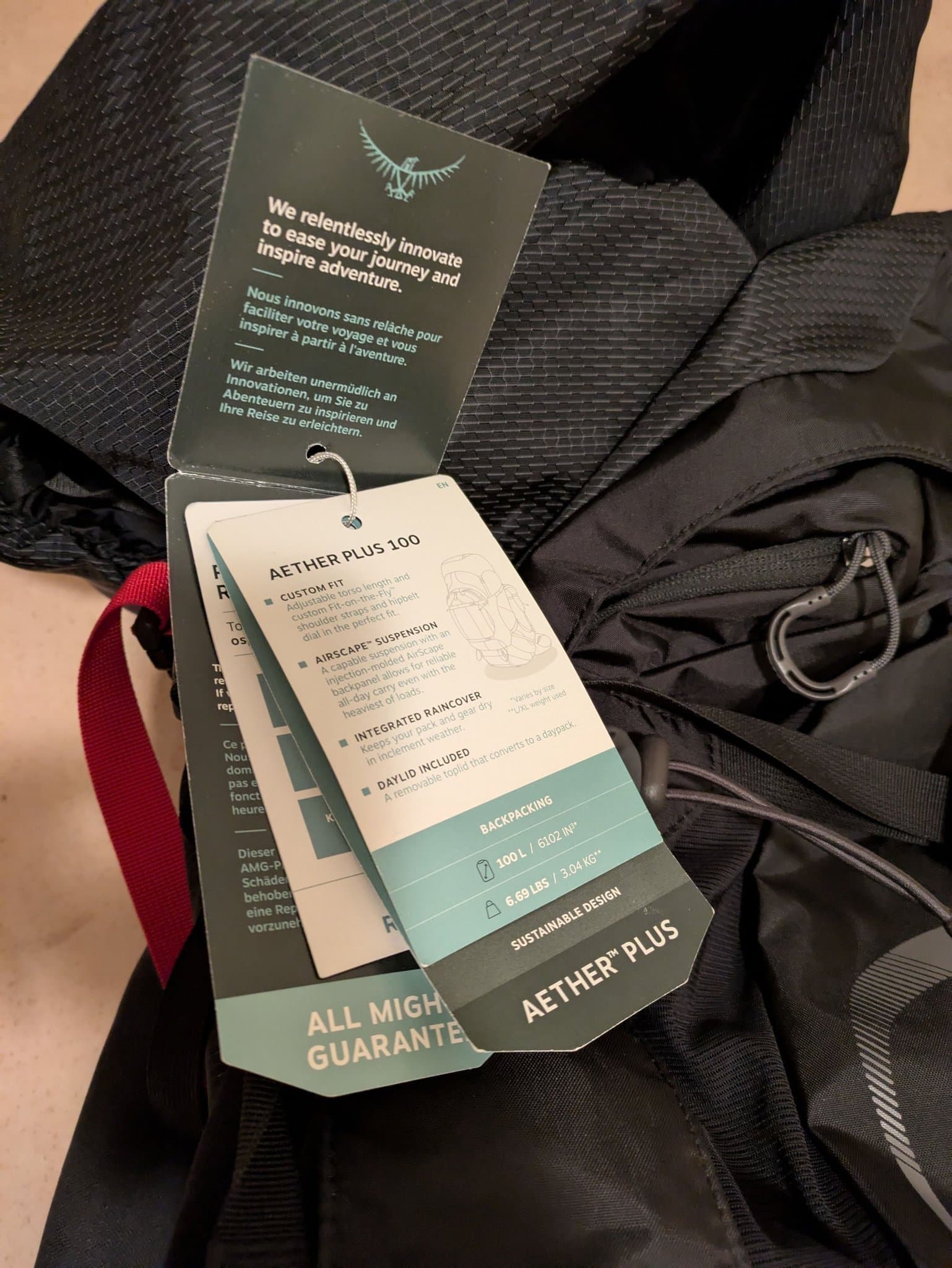 Ny Osprey Aether Plus 100 Ryggsäck - S/M