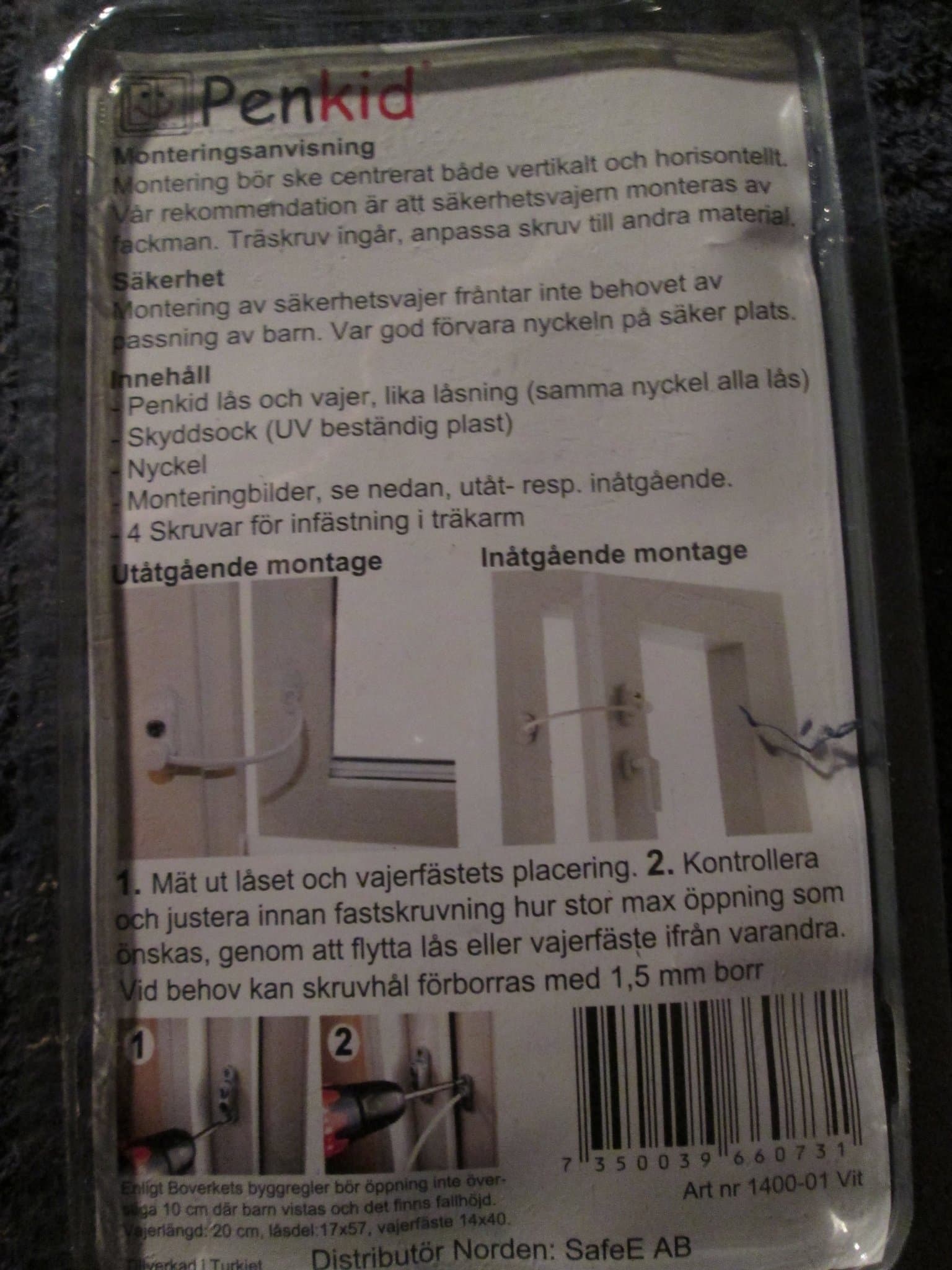 Säkerhets Vajer / Fönster / Barnsäkert / Kvalitet