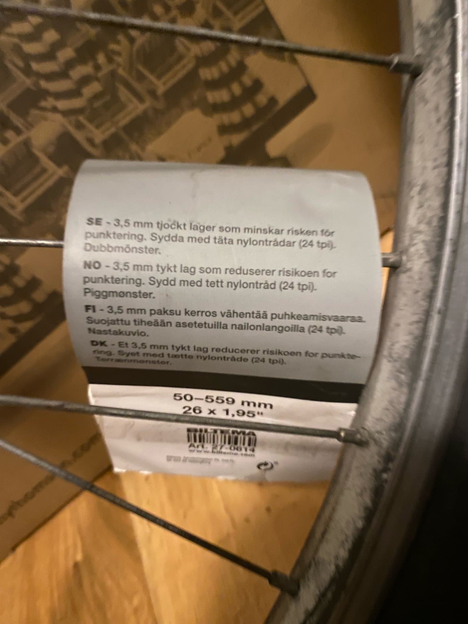 NYTT CYKELHJUL KOMPLETT 26” FÖRSTÄRKT