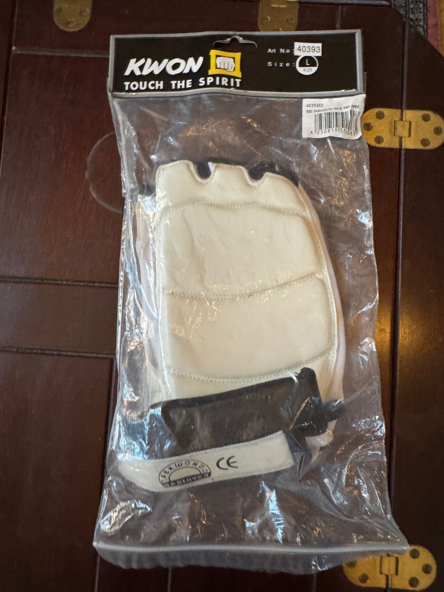 KWON vita Fot Skydd - Strl L "Taekwondo Foot Protector"