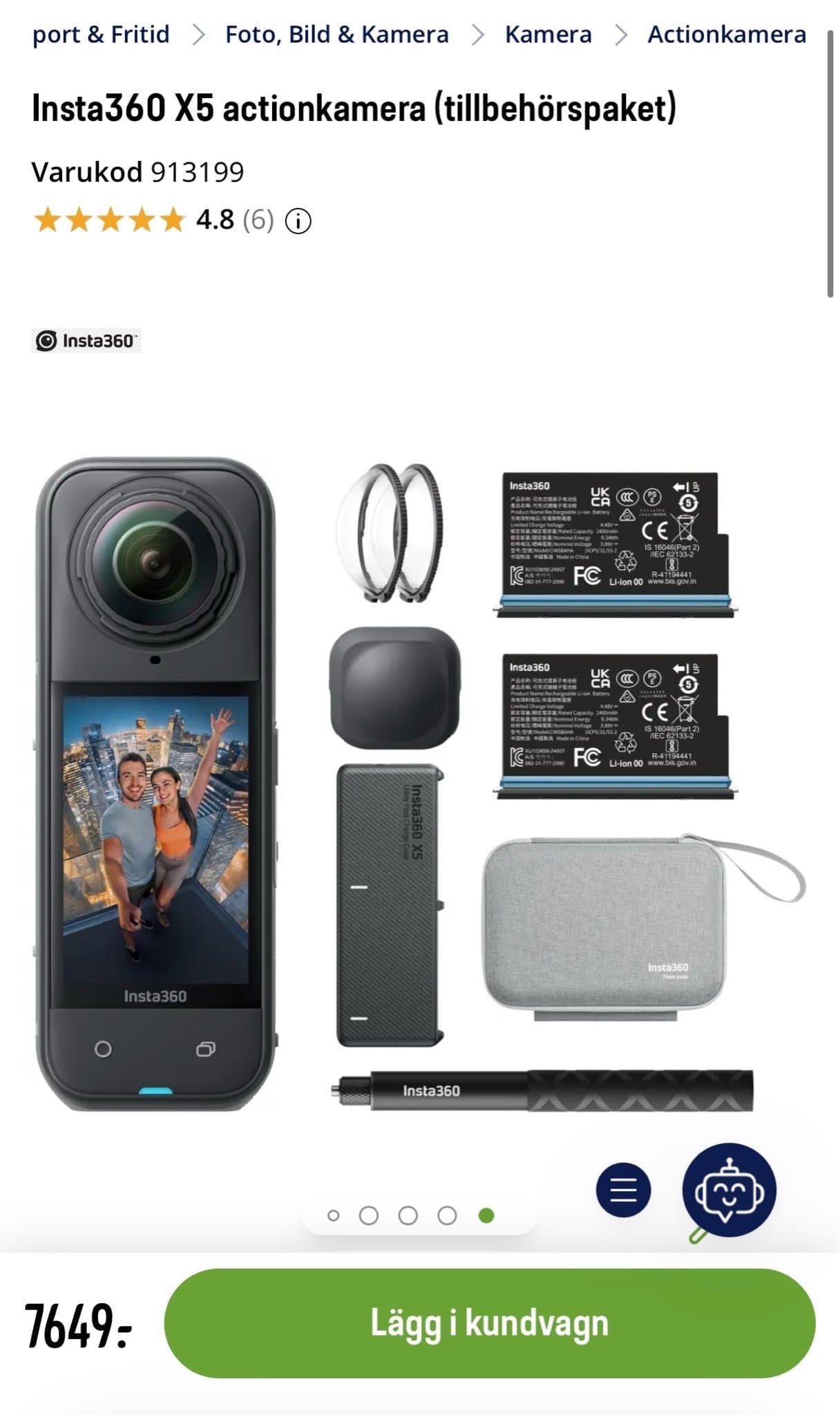 Insta360 X5 actionkamera
