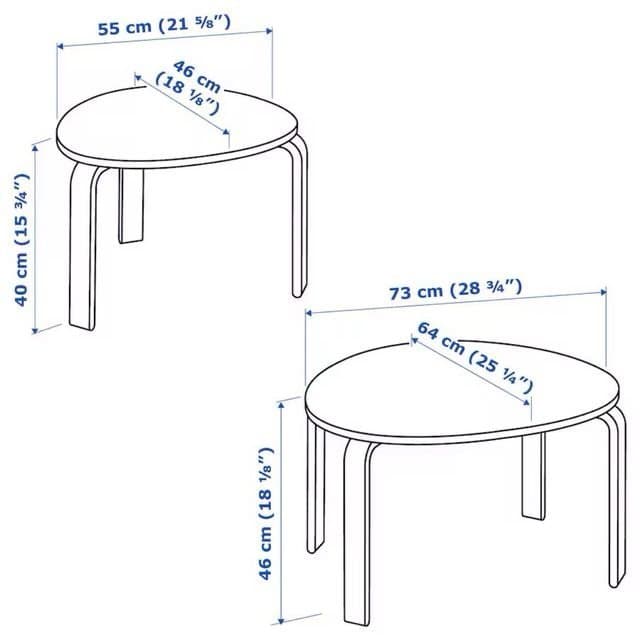 IKEA LACK sidobord, 2 stycken, vit