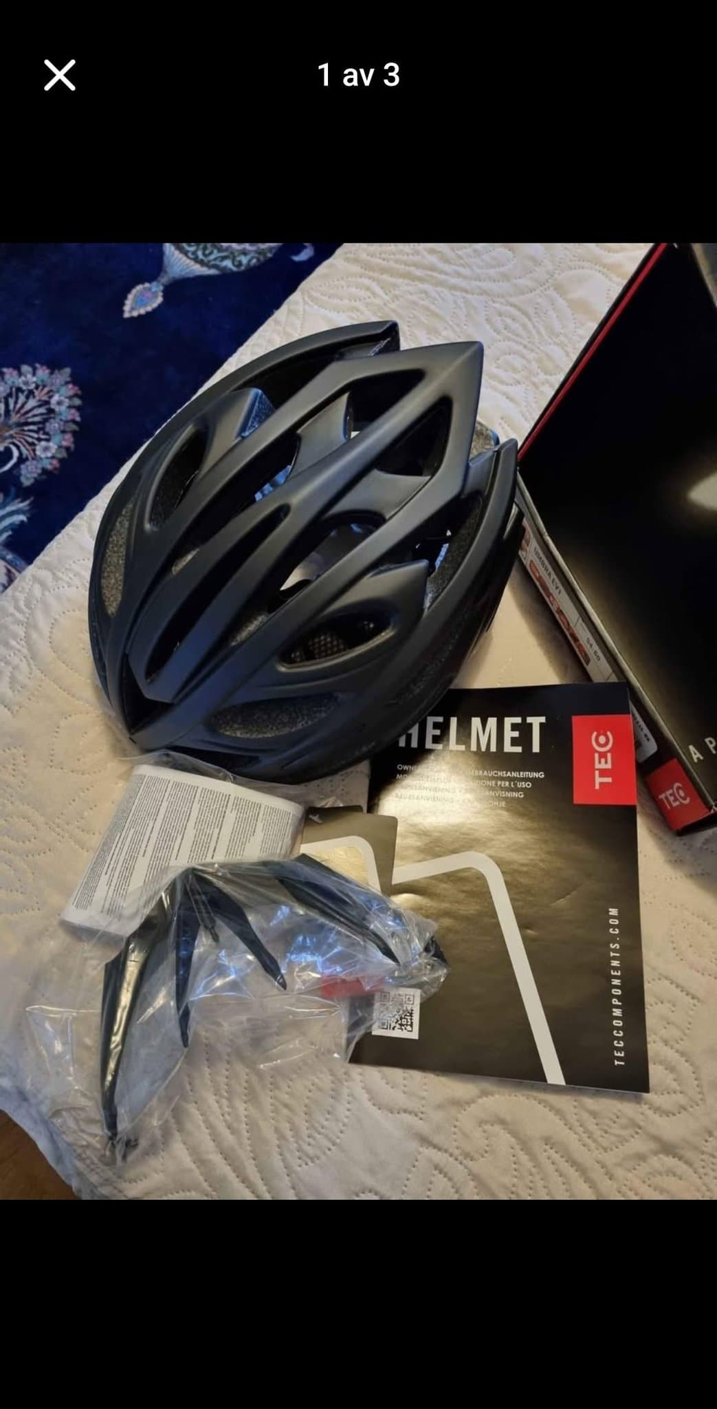 Cykelhjälm TEC Umbra EV1, Svart, Storlek 54-60