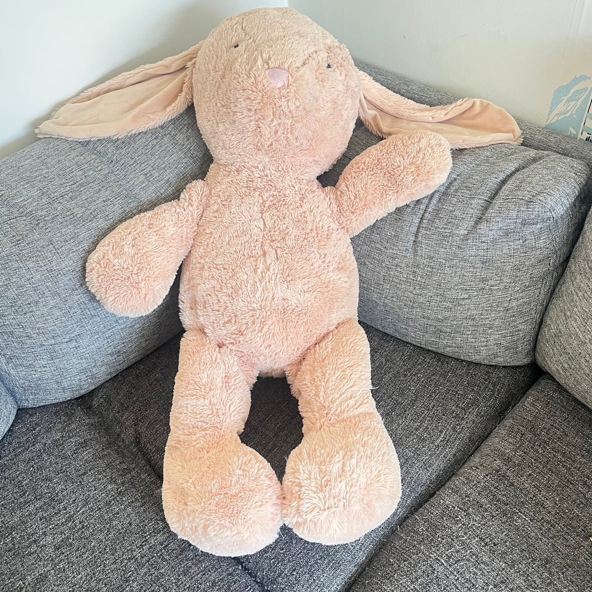 Stor gosedjur kanin Tender Toys – Rosa/Persika – Mjuk & Kramgo 100cm