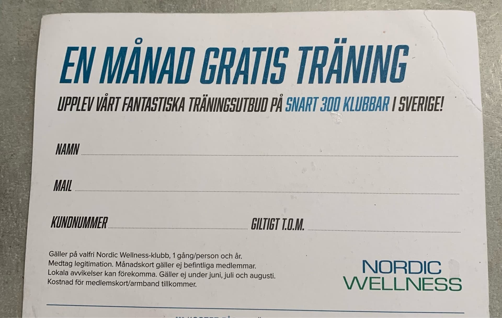 En månads fri träning på Nordic Wellness.
