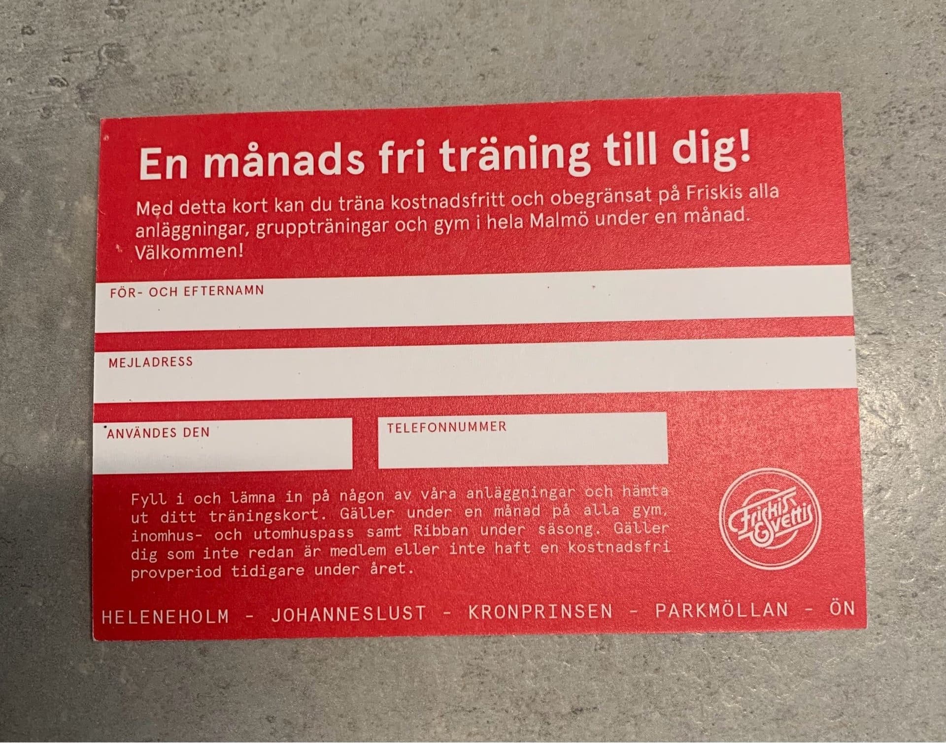 En månads fri träning på Friskis&Svettis.
