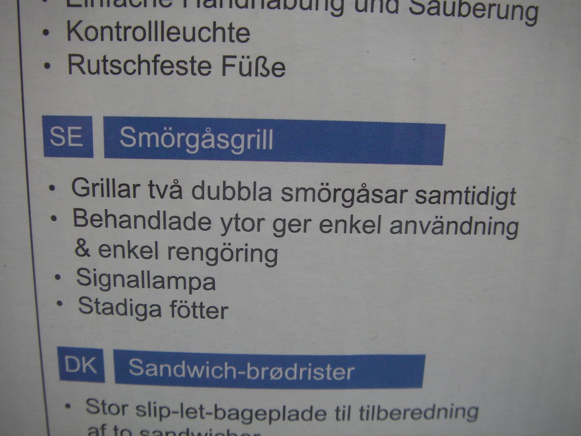 NY SMÖRGÅSGRILL EMERIO I OBRUTEN FÖRPACKNING