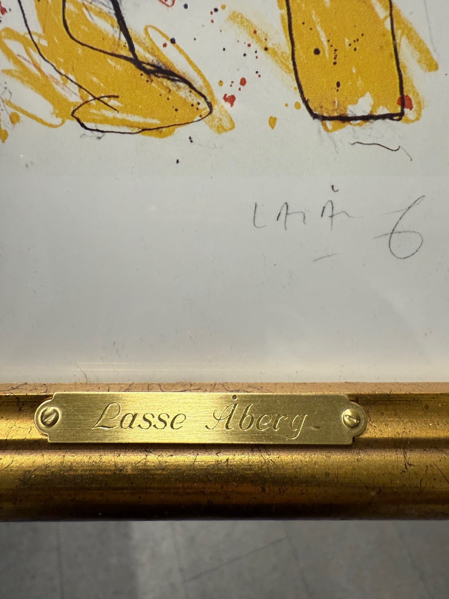 Lasse Åberg tavla signerad
