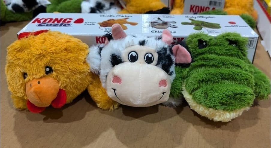 KONG Cozie Mjukdjur för hundar, 3-pack 31cm each