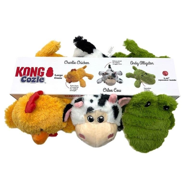 KONG Cozie Mjukdjur för hundar, 3-pack 31cm each