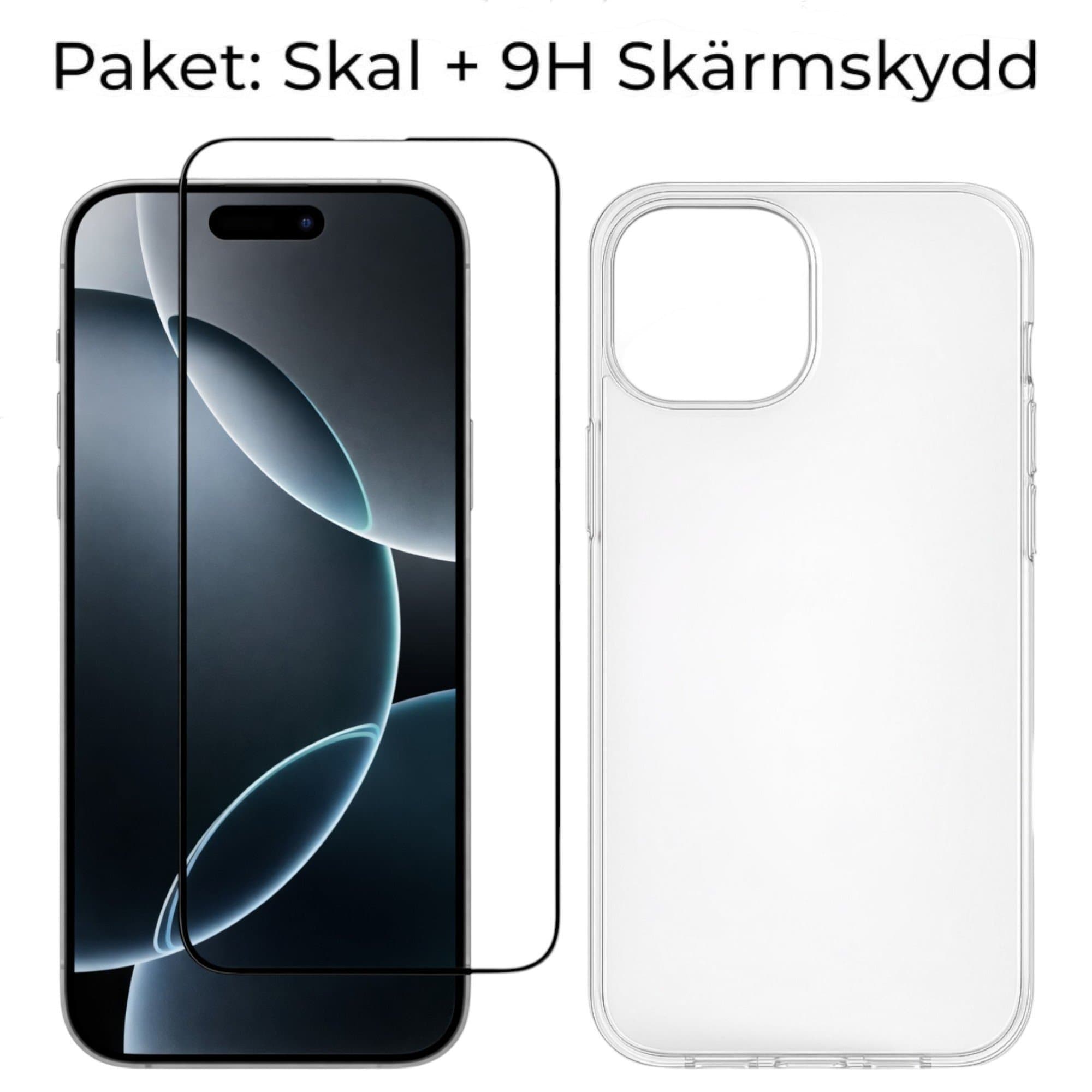 [Paket] iPhone 15 Pro Max - Skal + 9H Härdat Glas Skärmskydd - Transparent