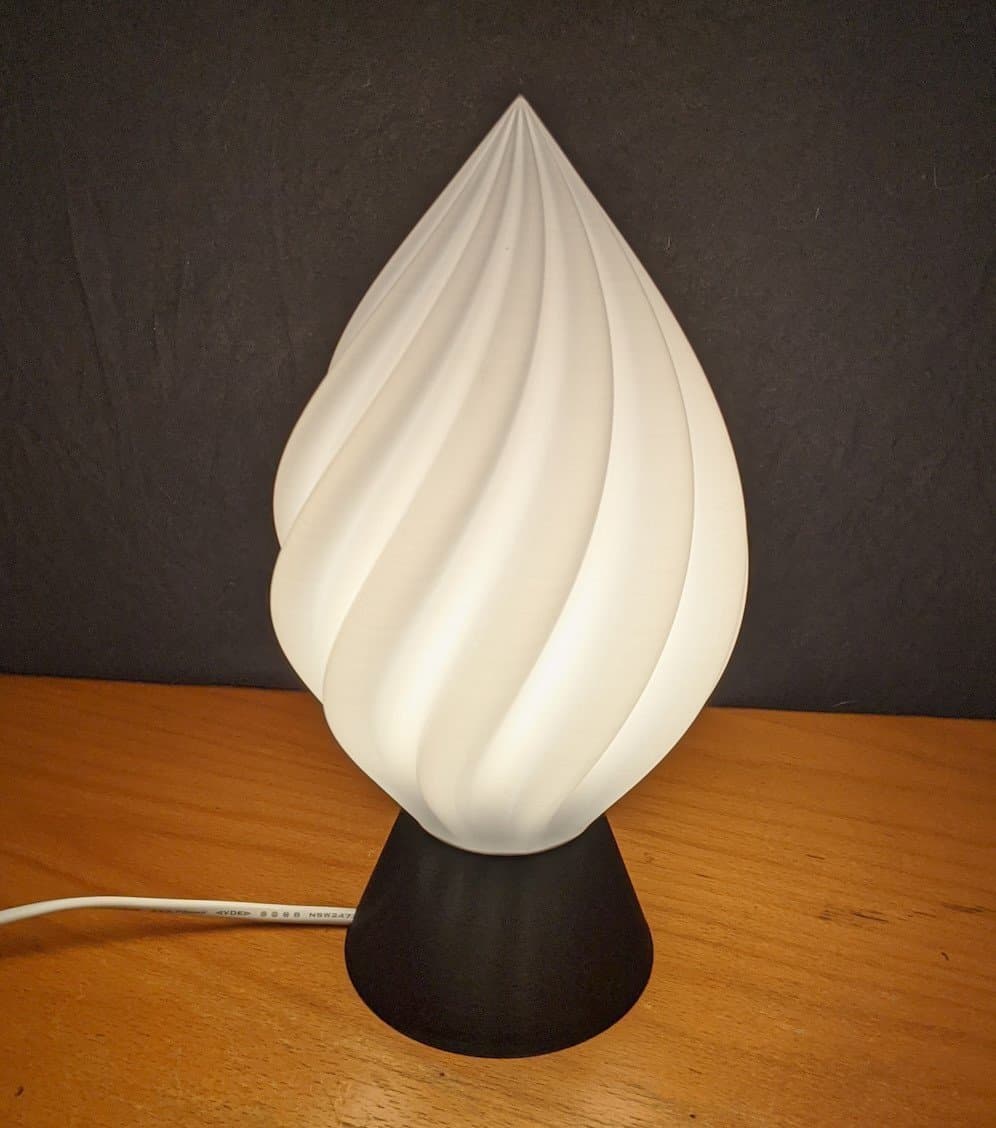 Bordslampa "Flame" i unik design, vit