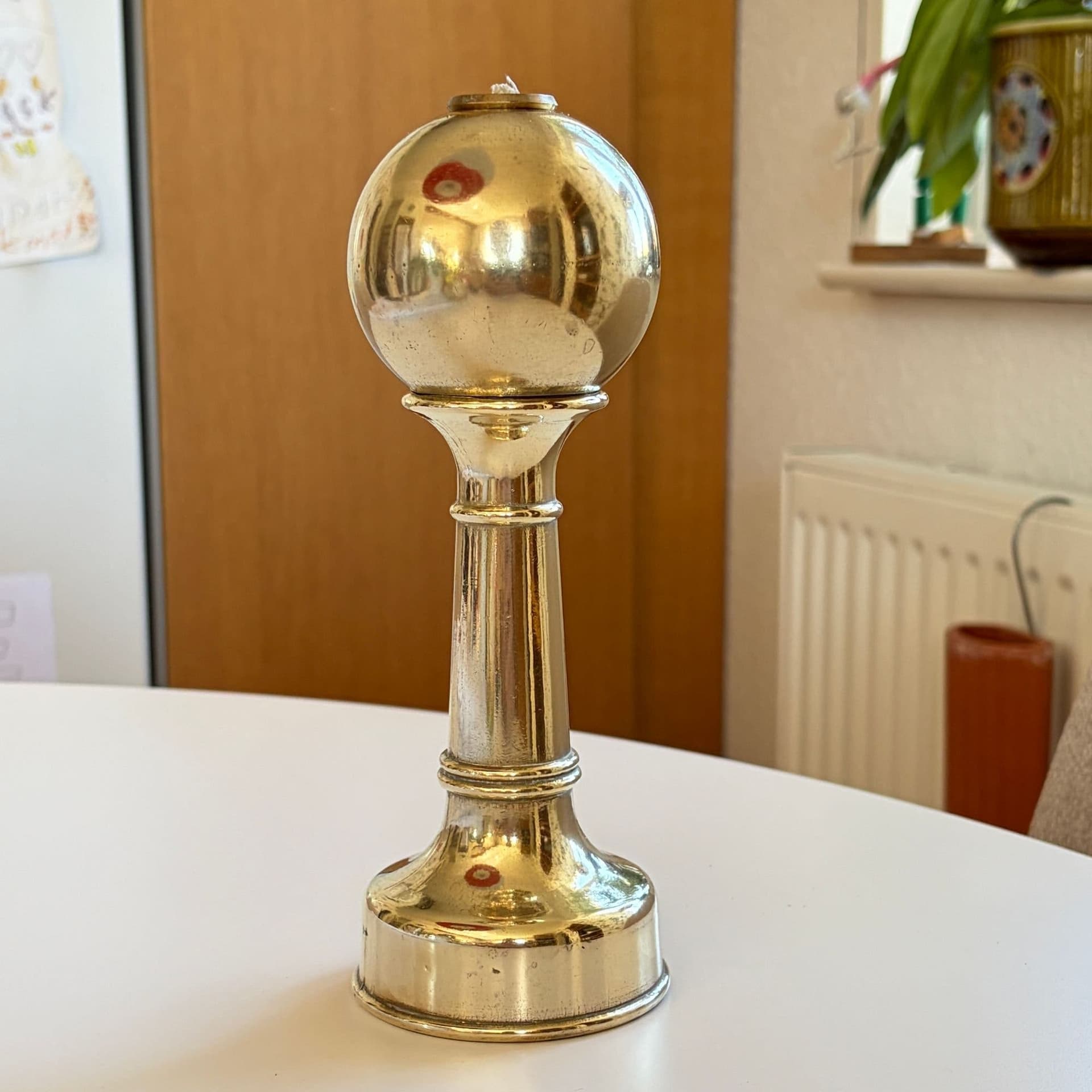 vintage Oljelampa kombi ljusstake mässing