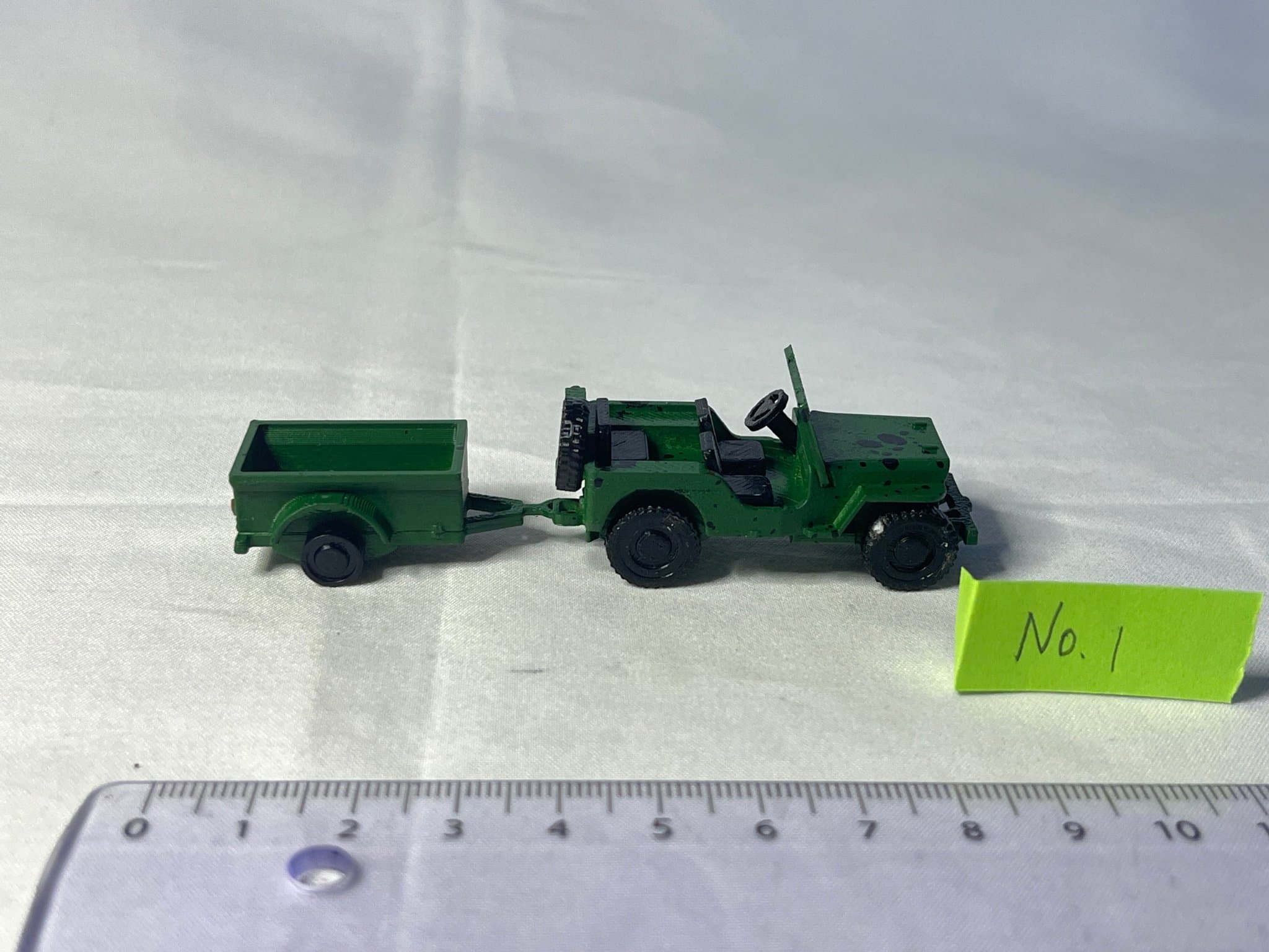 Militär jeep med släp, 1:87 - 1