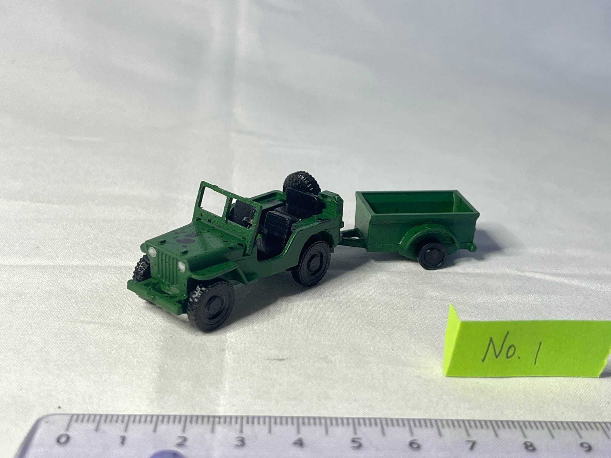 Militär jeep med släp, 1:87 - 1