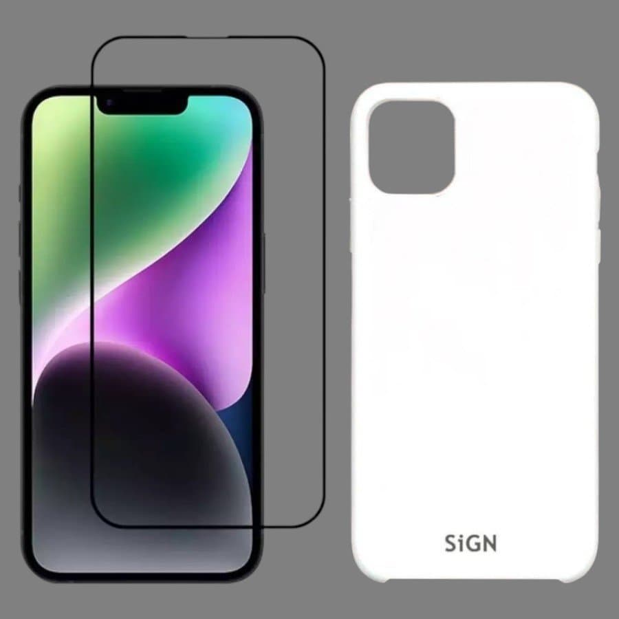 [Paket] iPhone 11/Xr - Vitt Silikonskal + 9H Härdat Glas Skärmskydd