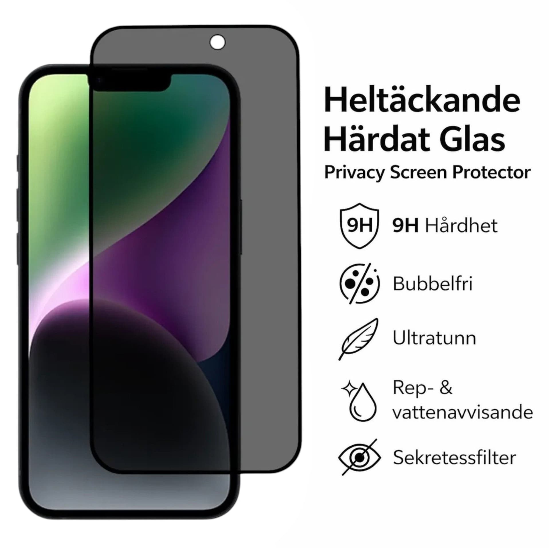 2st iPhone 13 Pro Max Privacy 9H Härdat Glas Skärmskydd | Sekretessfilter