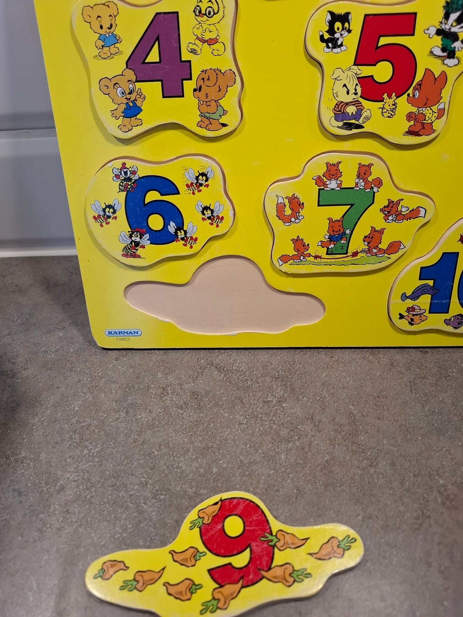 Bamse träpussel med siffror