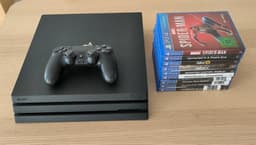 Playstation 4 Pro with controller and 9 games