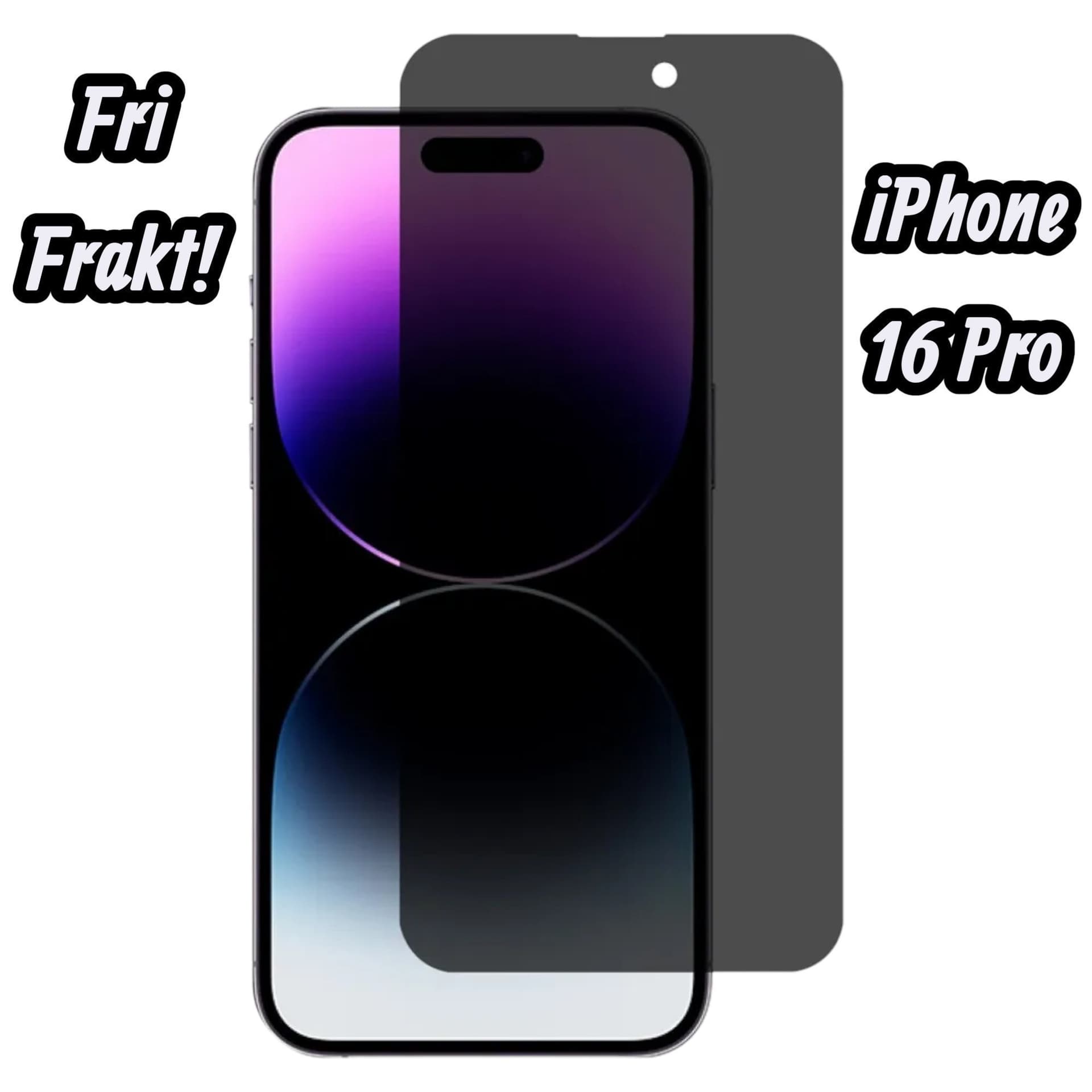 iPhone 16 Pro Privacy 9H Härdat Glas Skärmskydd | Sekretessfilter Heltäckande