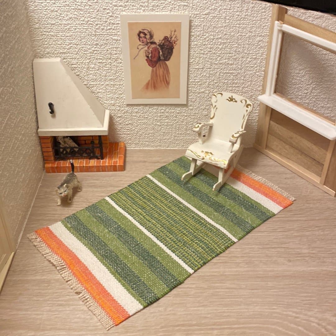 Retro eldstad och gungstol till Lundby dockskåp