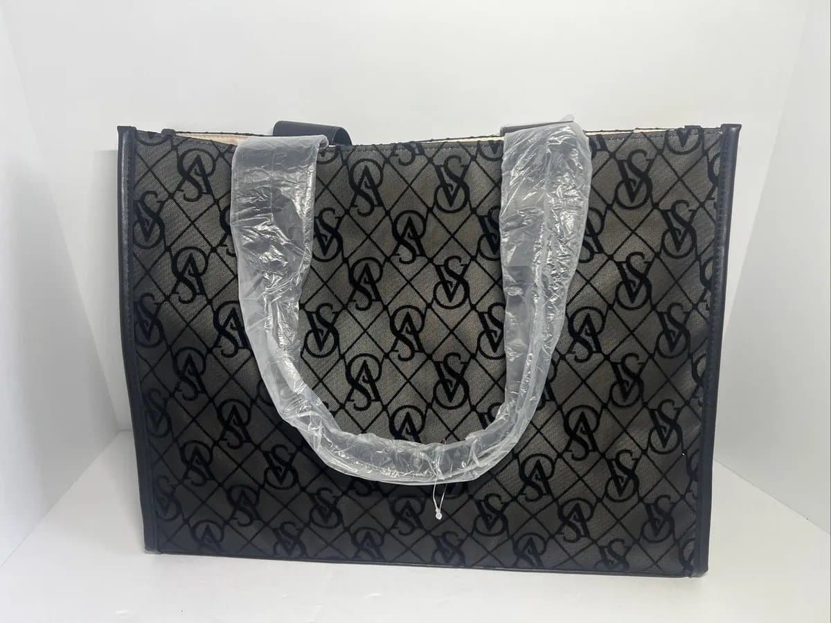Victorias Secret Väska Weekend Bag Black Velvet Tote Nytt!!
