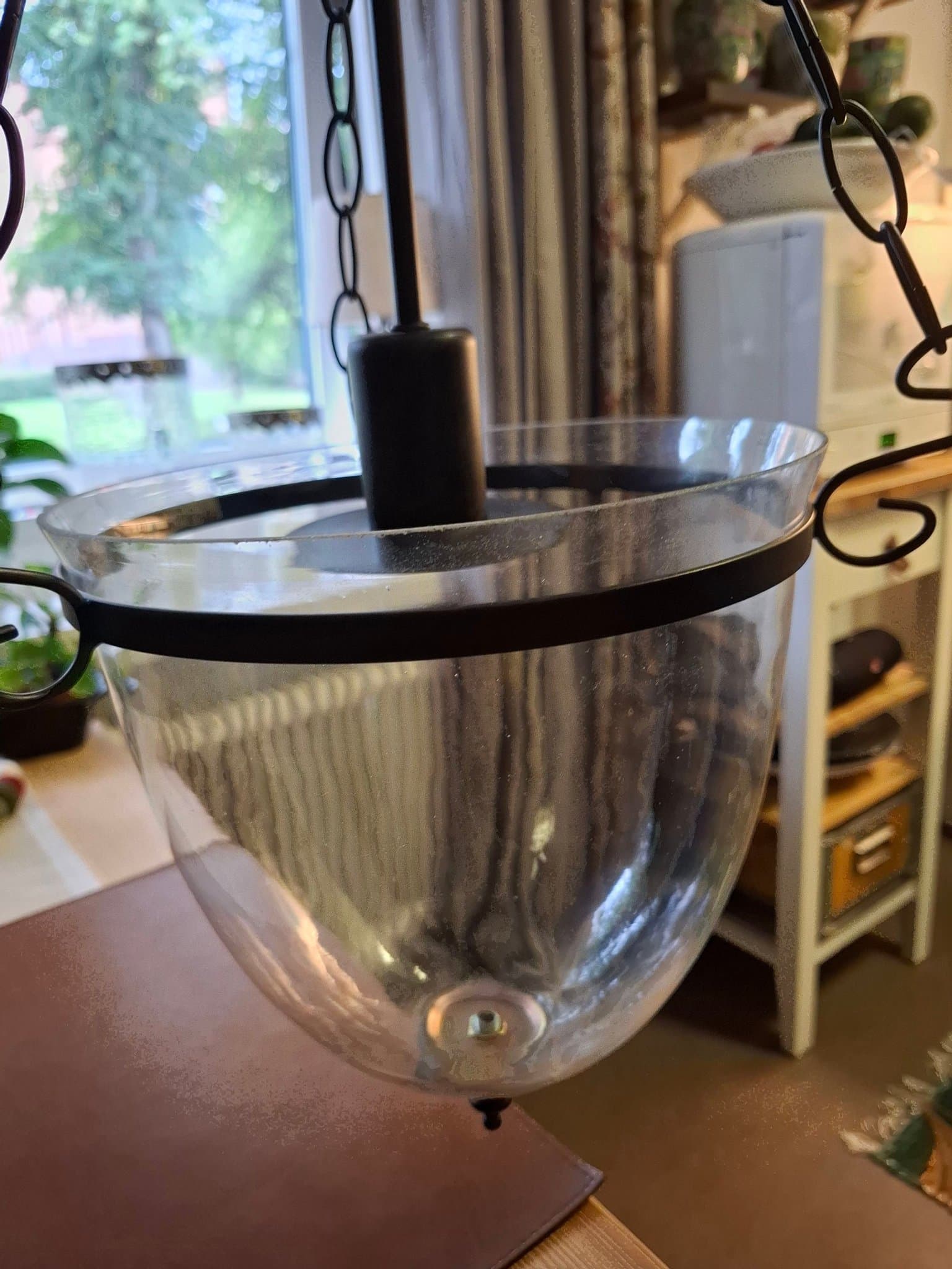 Indiska Hängande taklampa i glas och metall