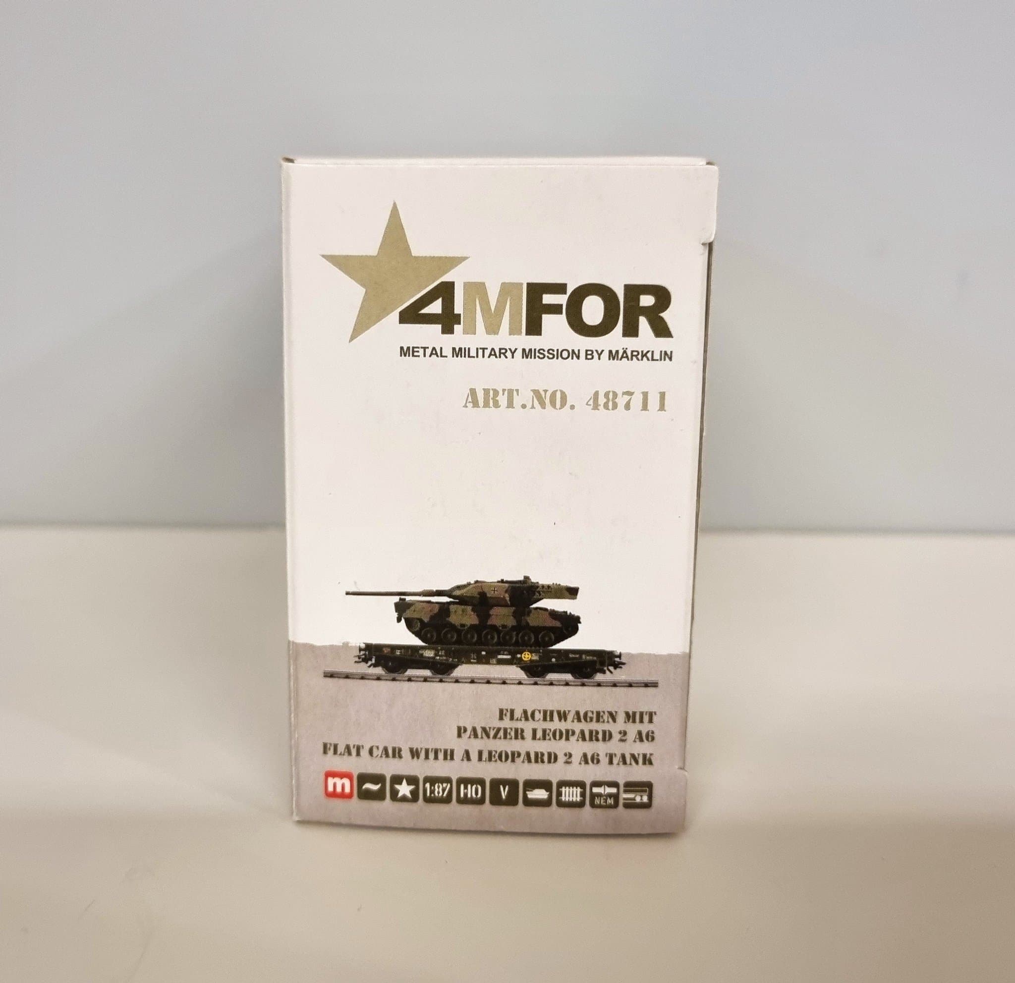Märklin 4MFOR 48711 Flachwagen med Panzer Leopard 2 A6