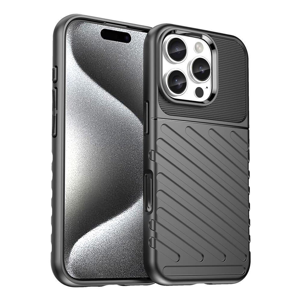[Paket] iPhone 15 Pro Max Skal + 9H Härdat Glas Skärmskydd - Svart