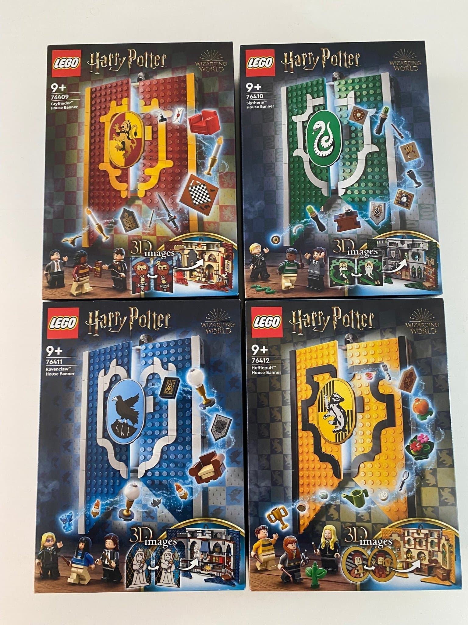 LEGO Harry Potter Husbanners (4 st olika, oöppnade)